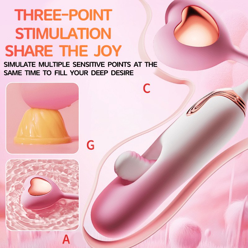 Pink heart-shaped tapping bullet vibrator, photo 5
