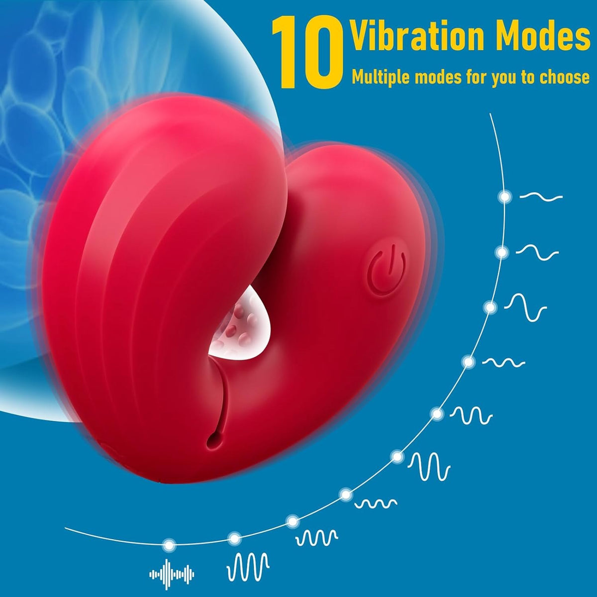 Red heart-shaped vibrating nipple clamps, photo 2