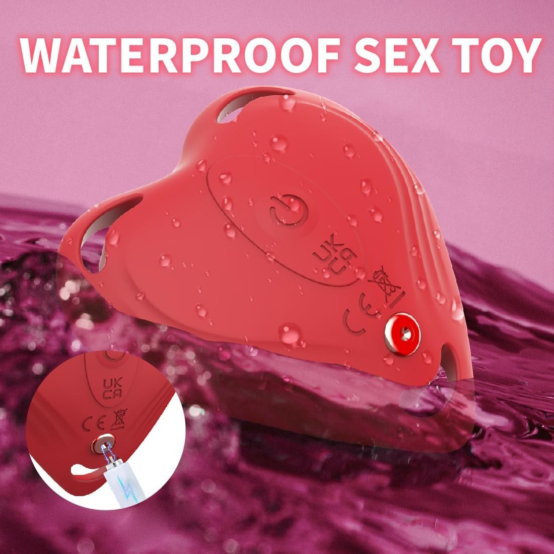 Red heart-shaped wearable vibrator, photo 4