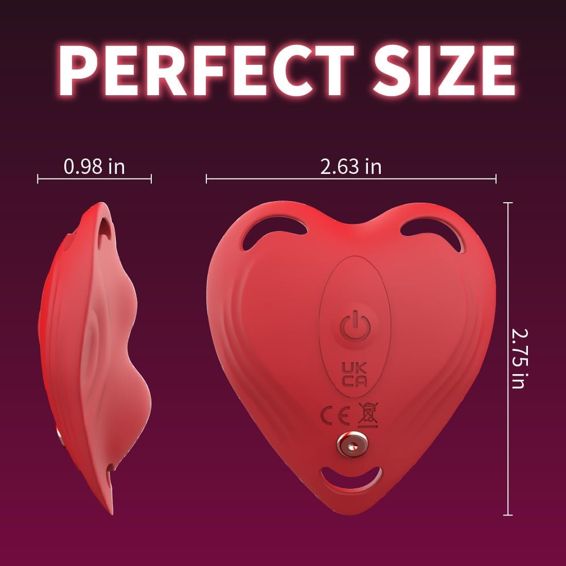 Red heart-shaped wearable vibrator, photo 7