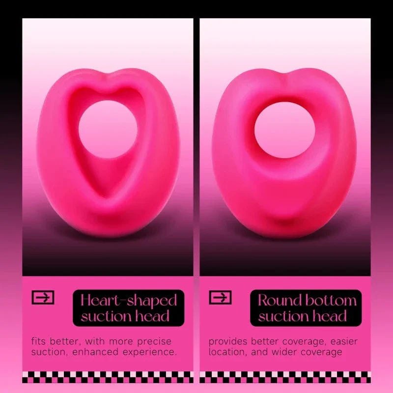 Pink heart-shaped wearable suction vibrator, photo 5