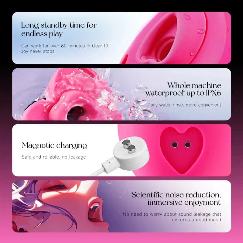 Pink heart-shaped wearable suction vibrator, photo 6
