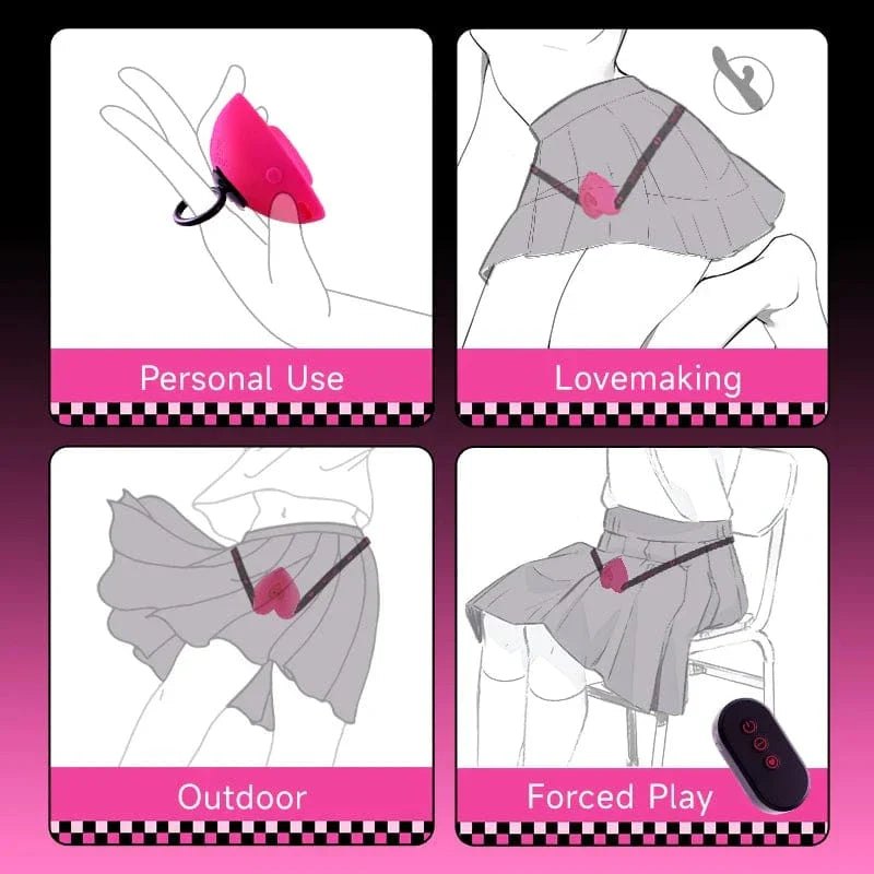Pink heart-shaped wearable suction vibrator, photo 7