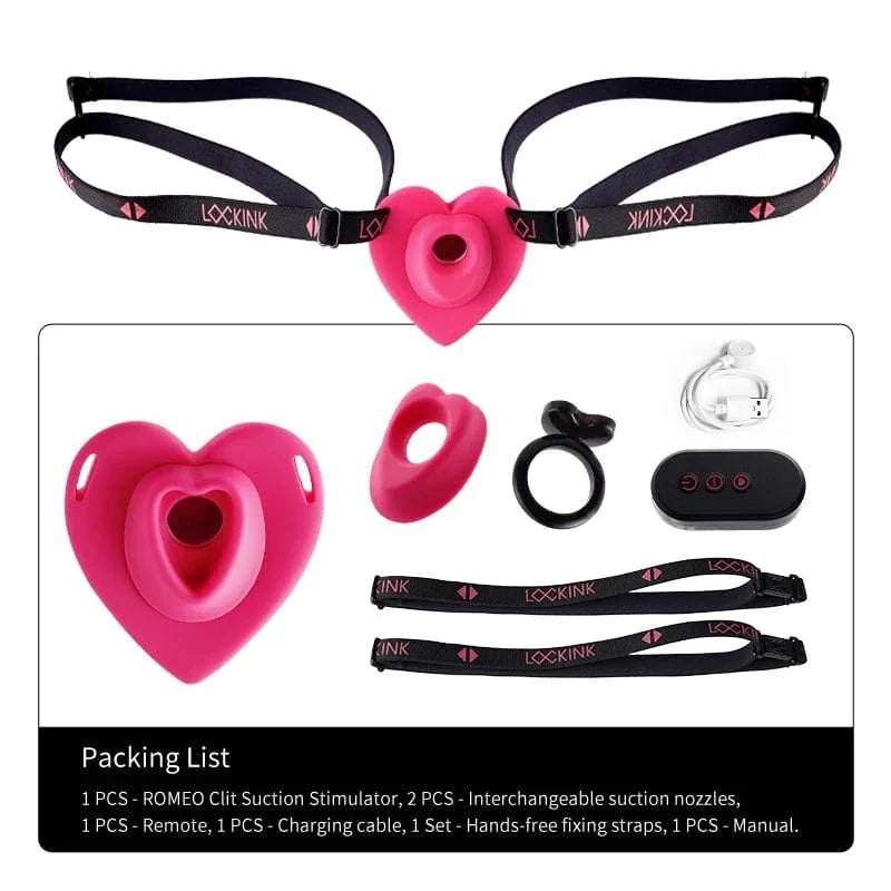 Pink heart-shaped wearable suction vibrator, photo 8