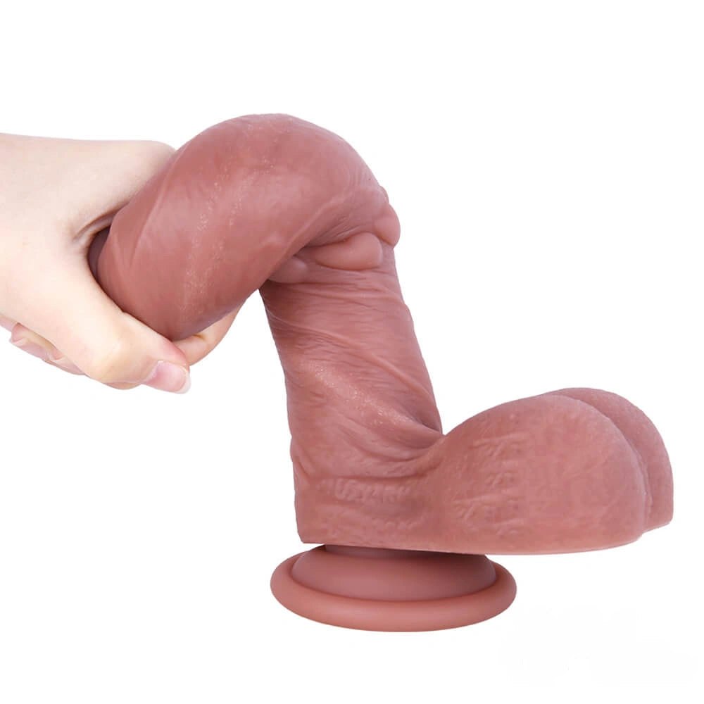 Flesh tone heart texture suction cup dildo, photo 6