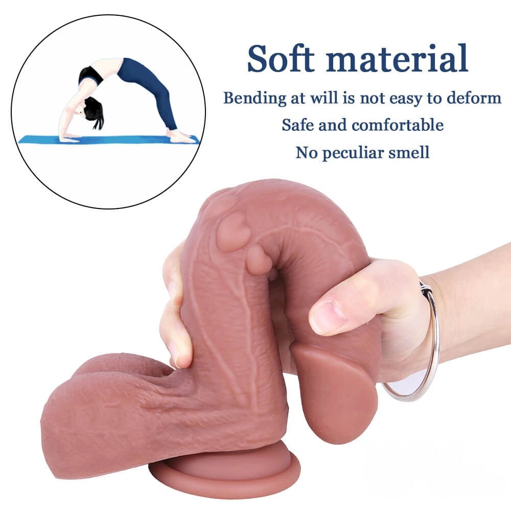 Flesh tone heart texture suction cup dildo, photo 8