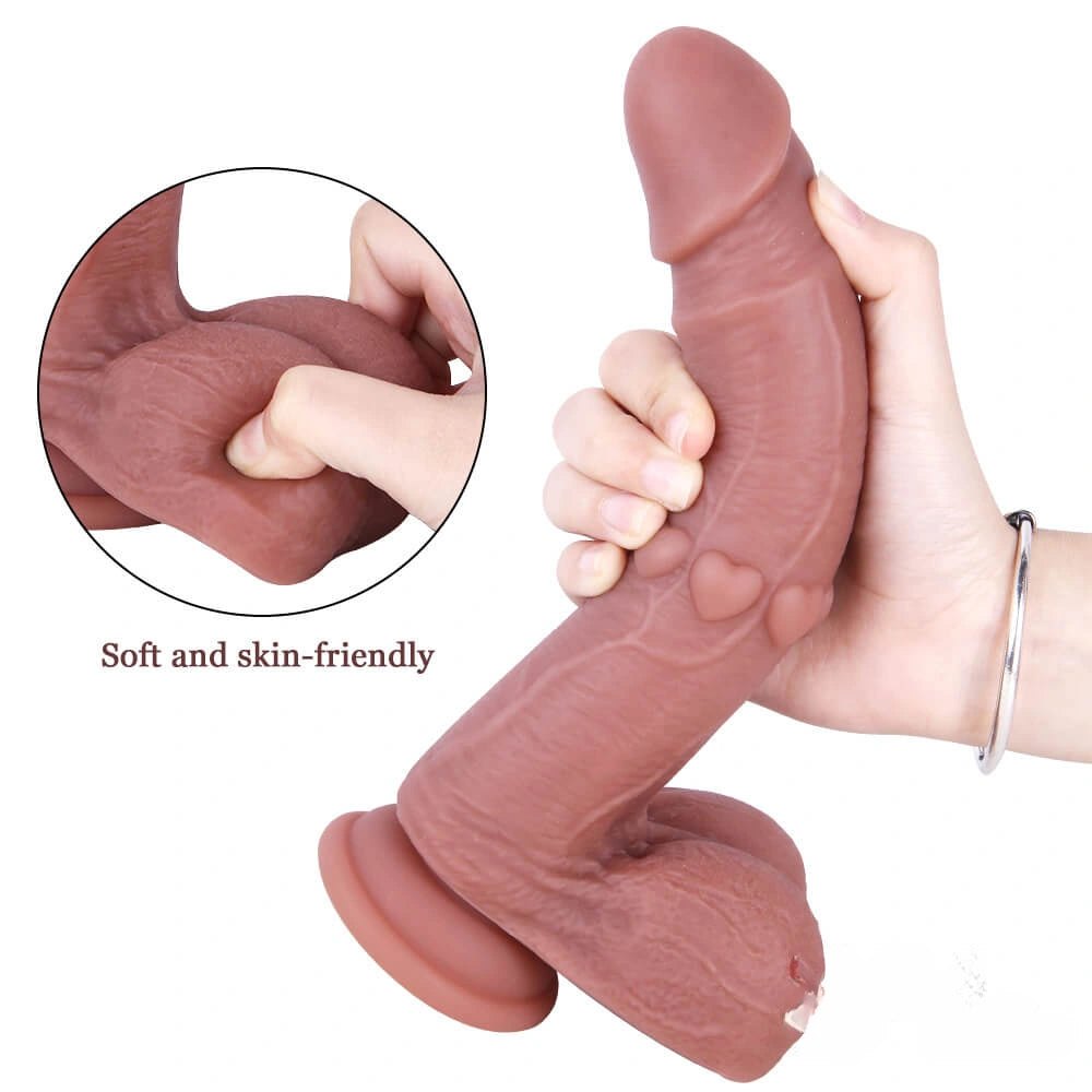 Flesh tone heart texture suction cup dildo, photo 9