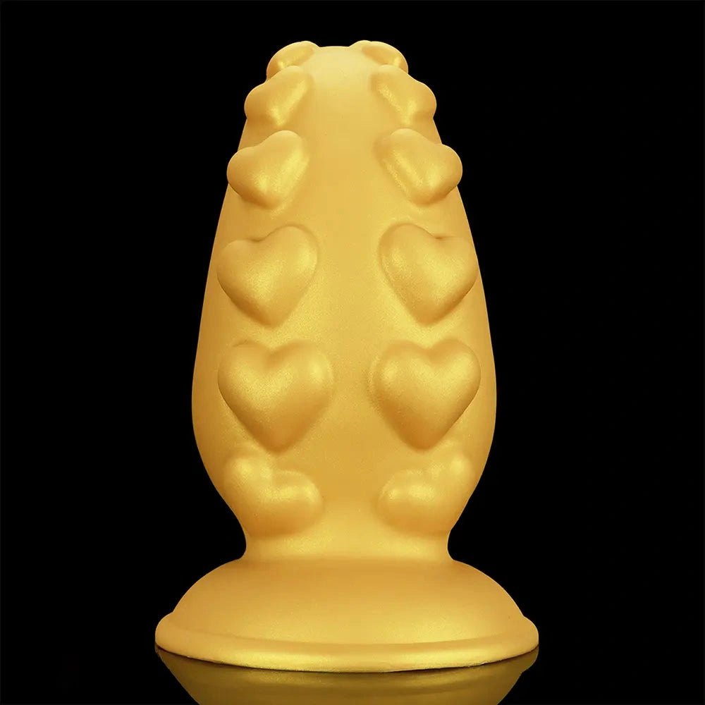 Gold ridged silicone butt plug, photo 15