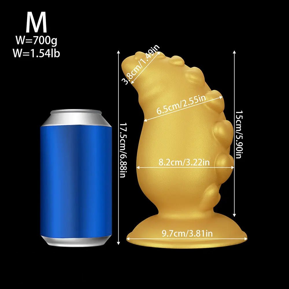 Gold ridged silicone butt plug, photo 16