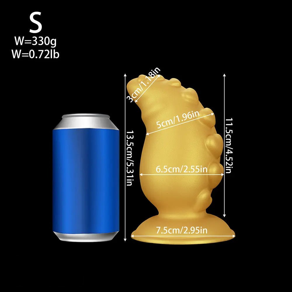 Gold ridged silicone butt plug, photo 17