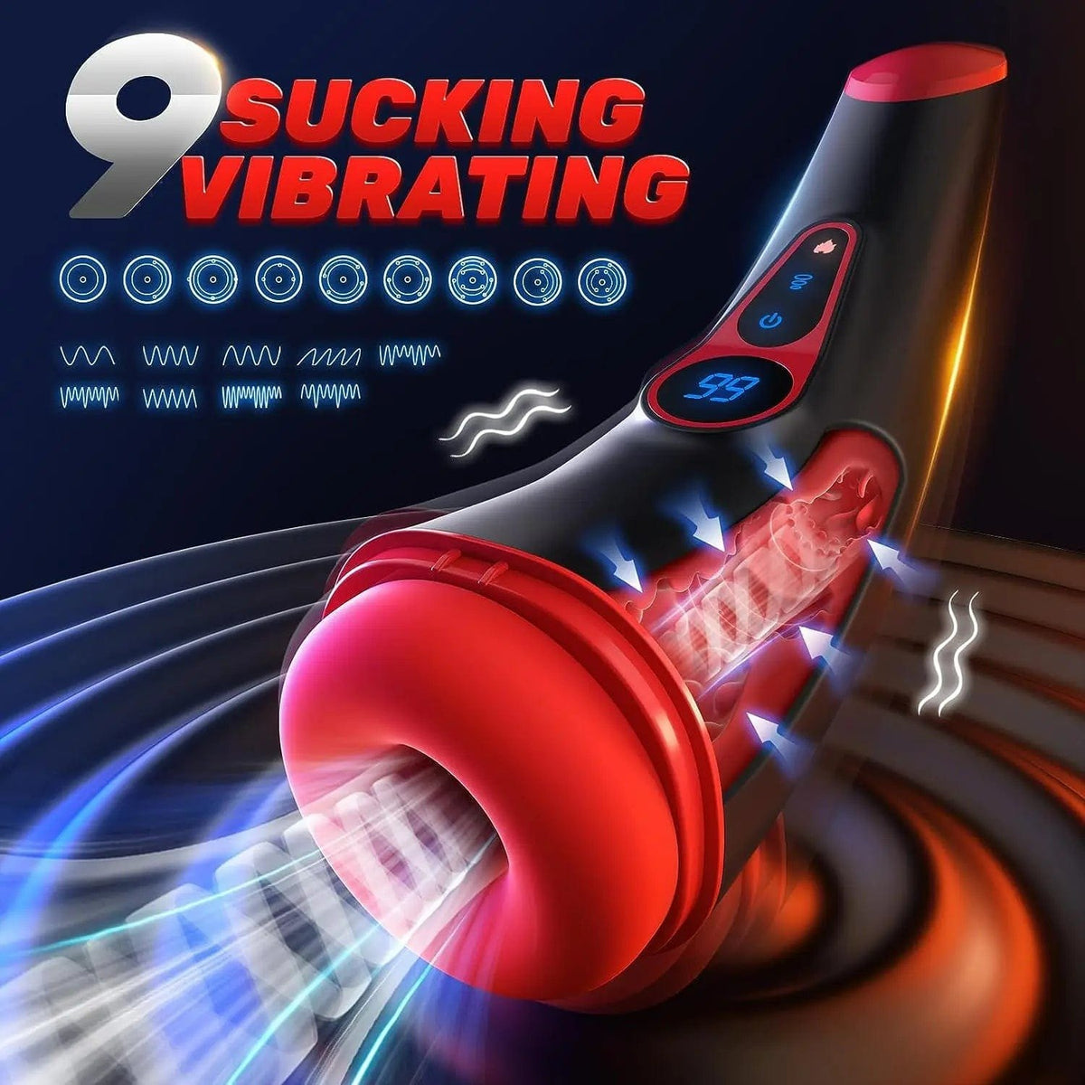 Digital display suction and vibration masturbator, photo 5