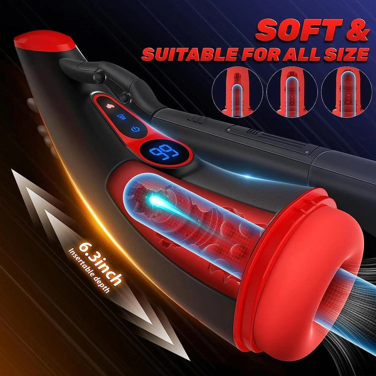 Digital display suction and vibration masturbator, photo 7