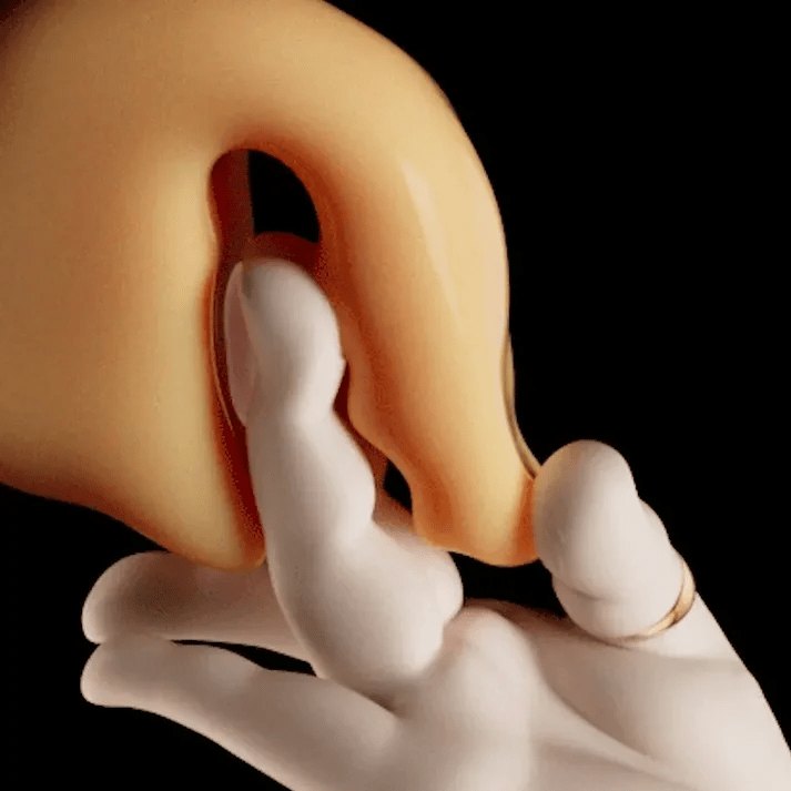 White liquid silicone hand-shaped clitoral vibrator, photo 2