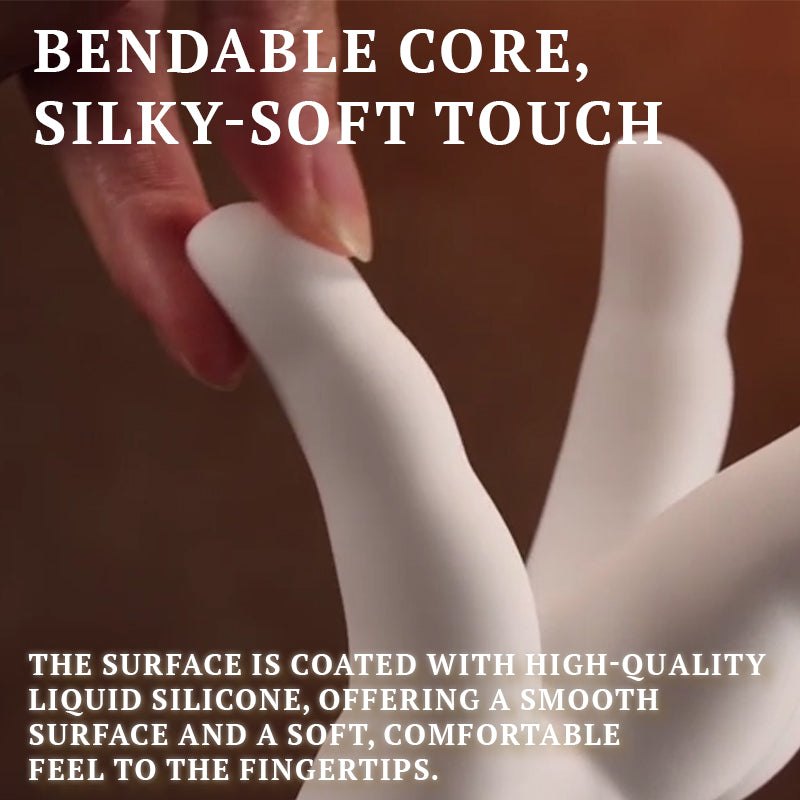 White liquid silicone hand-shaped clitoral vibrator, photo 4