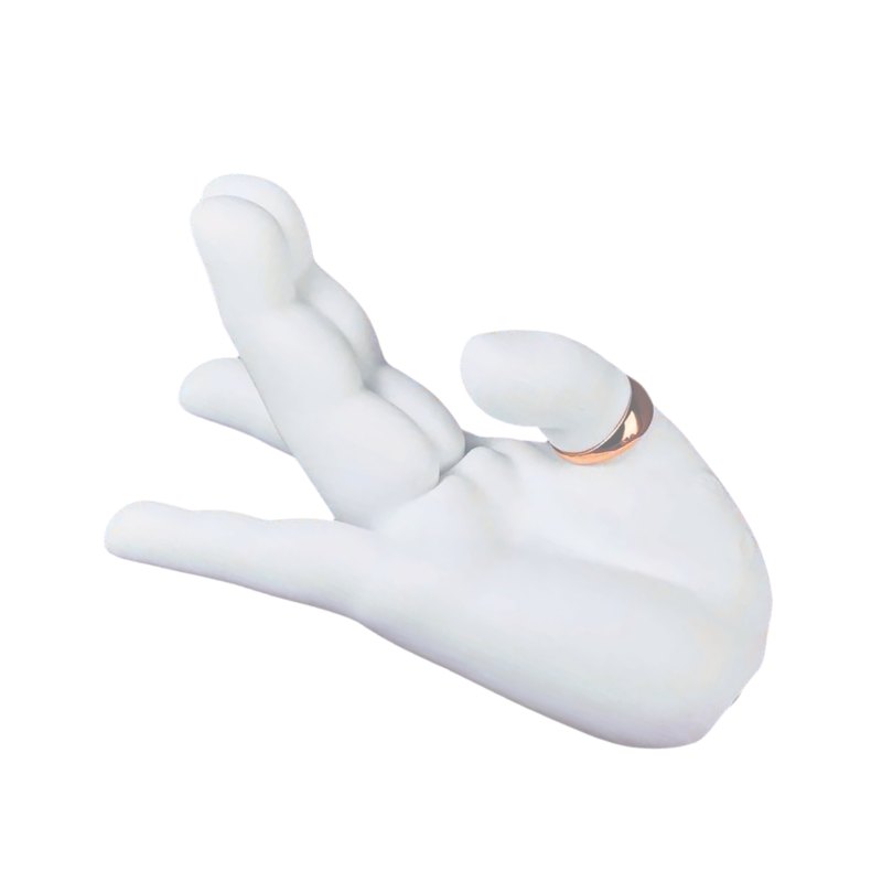 White liquid silicone hand-shaped clitoral vibrator, photo 8