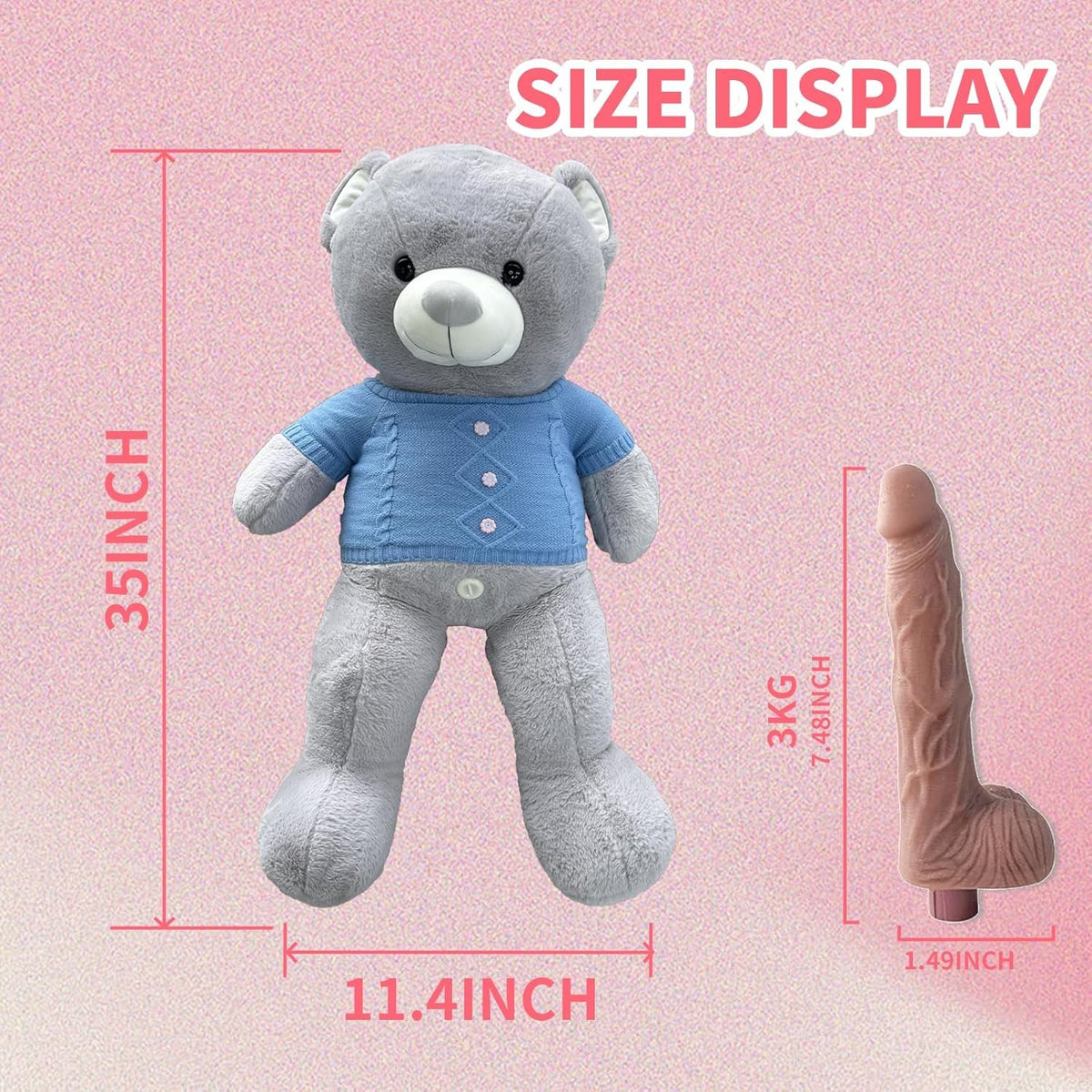 Plush teddy bear vibrating sex machine, photo 11