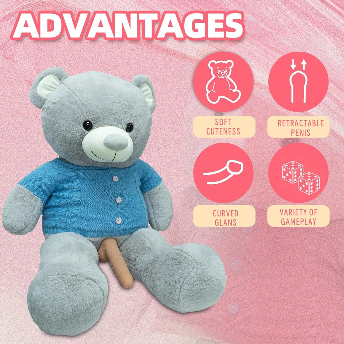 Plush teddy bear vibrating sex machine, photo 12