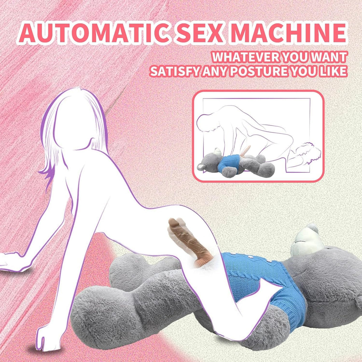 Plush teddy bear vibrating sex machine, photo 7