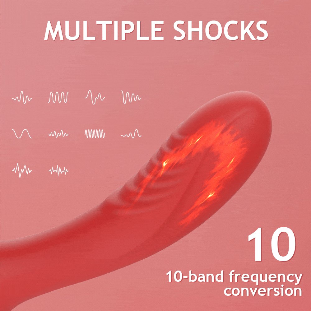 Red heated rabbit tongue vibrator, photo 4