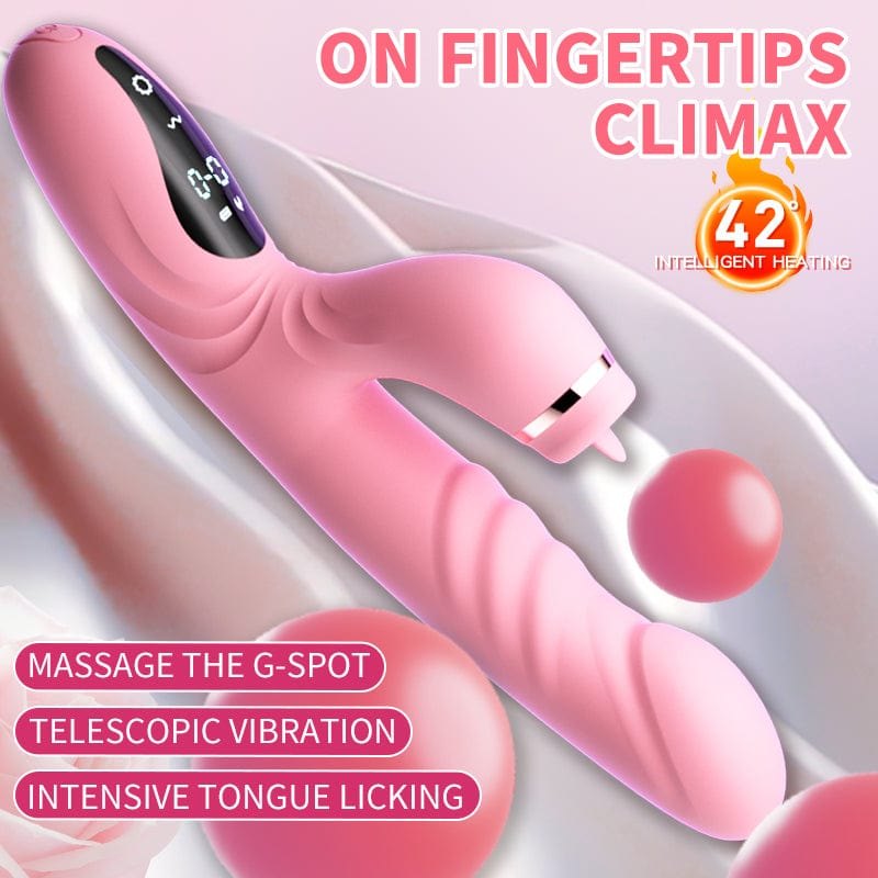 Pink rabbit vibrator with licking arm, photo 2