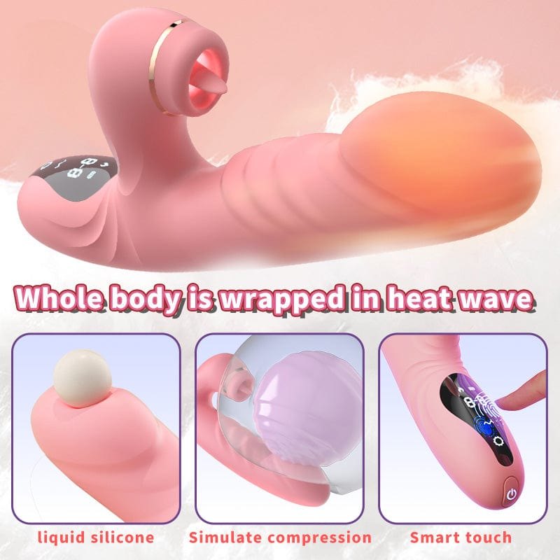 Pink rabbit vibrator with licking arm, photo 5