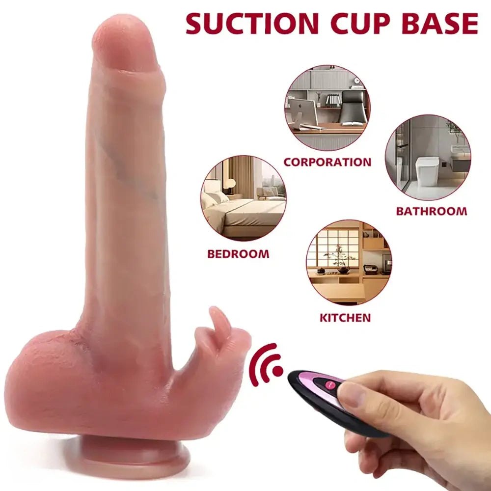 Flesh tone silicone heated remote control dildo, photo 2