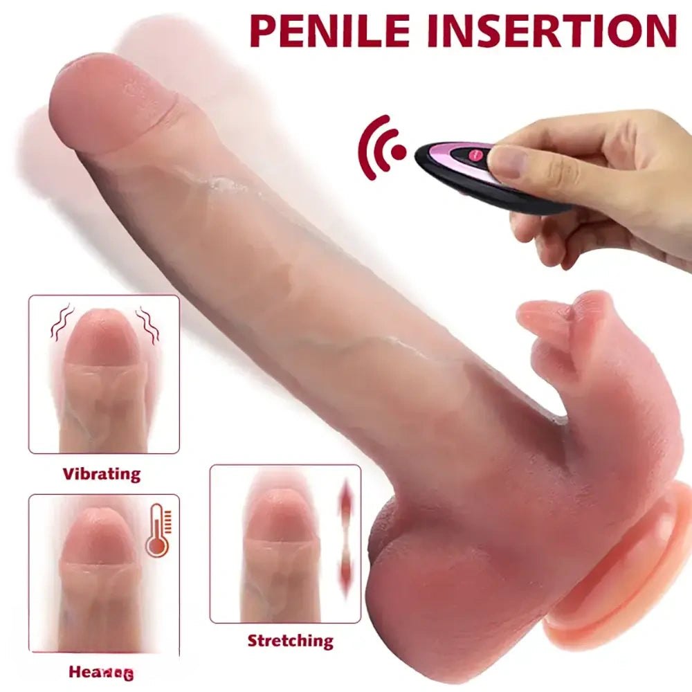 Flesh tone silicone heated remote control dildo, photo 6