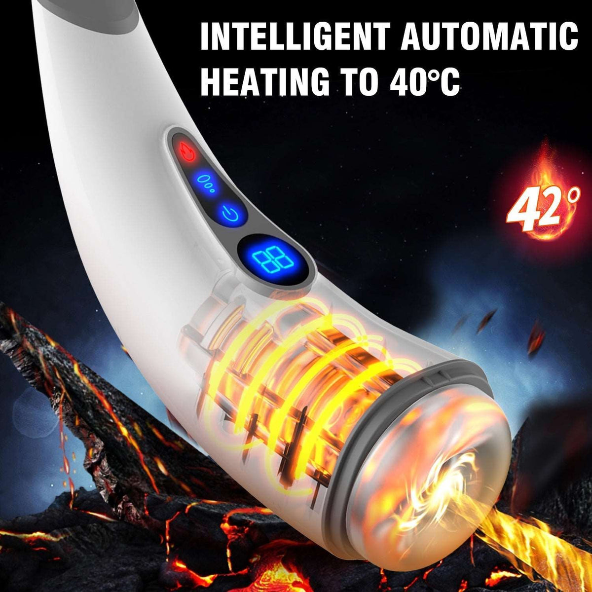 White heated sound-enabled male masturbator, photo 2