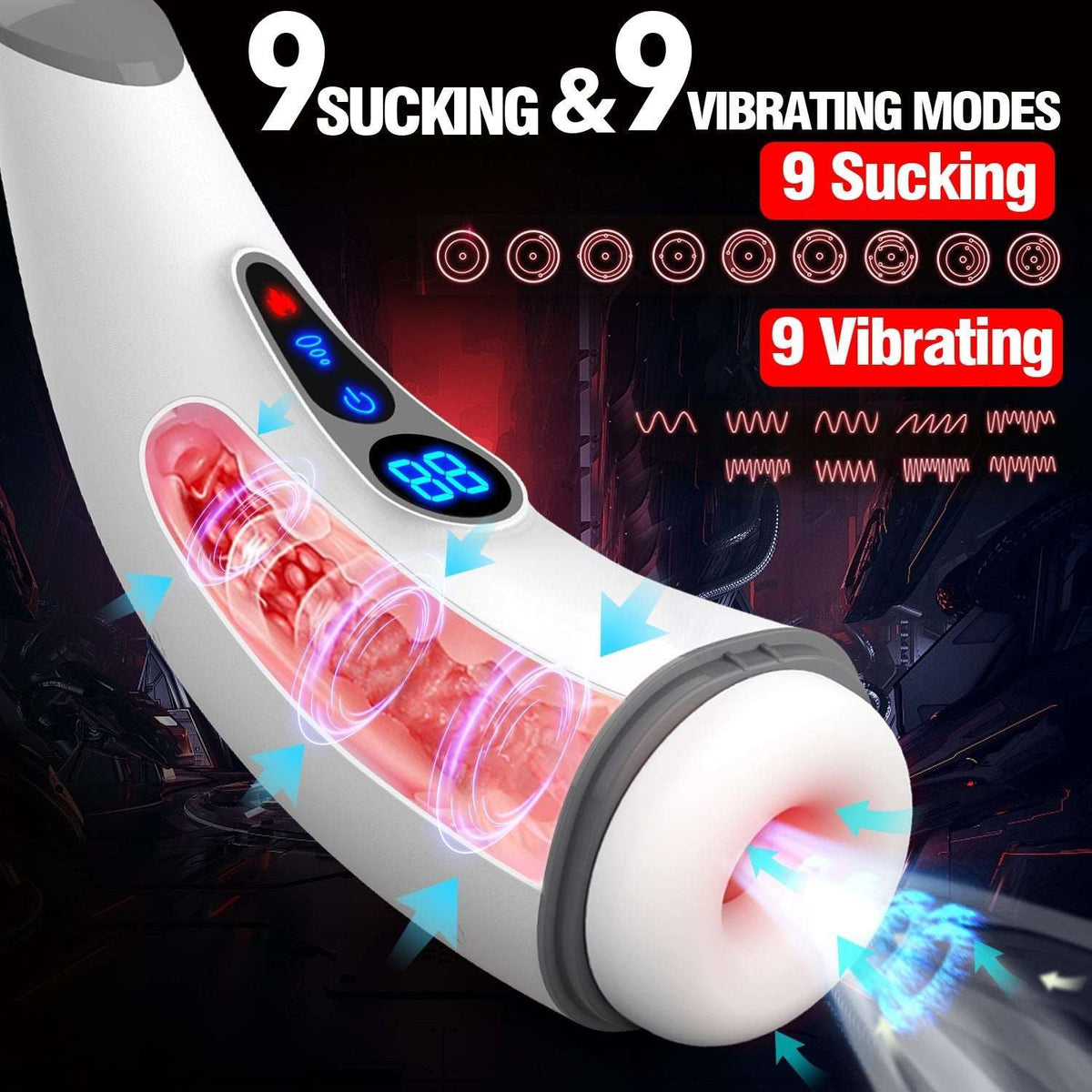 White heated sound-enabled male masturbator, photo 4