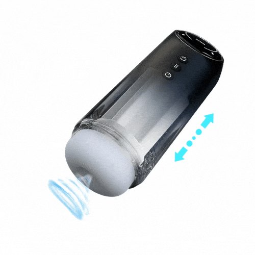 Black heated suction male masturbator, photo 1