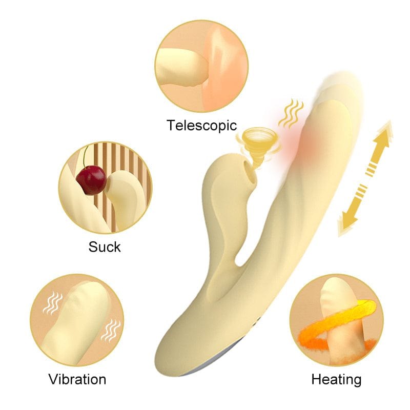 Yellow heated suction rabbit vibrator, photo 3