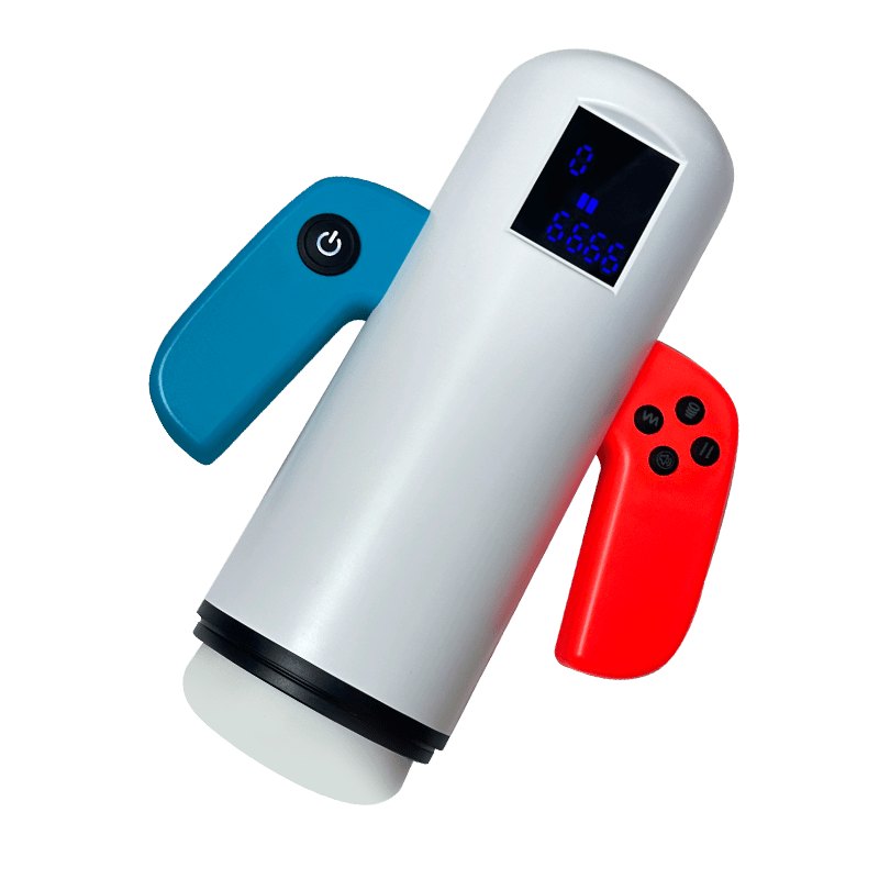 White telescopic heated male masturbator controller