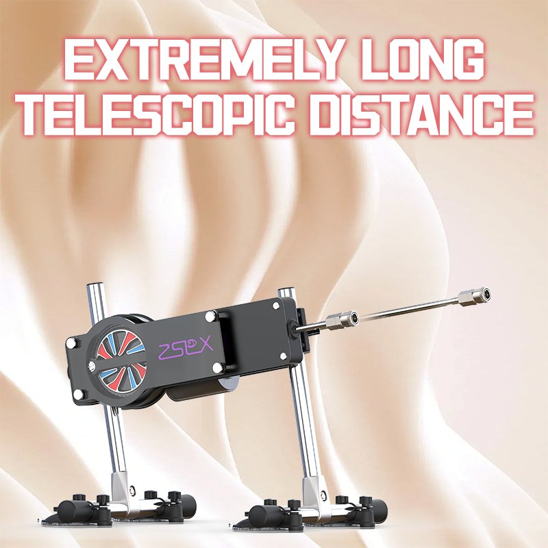 Black telescopic sex machine with dildo attachment, photo 2