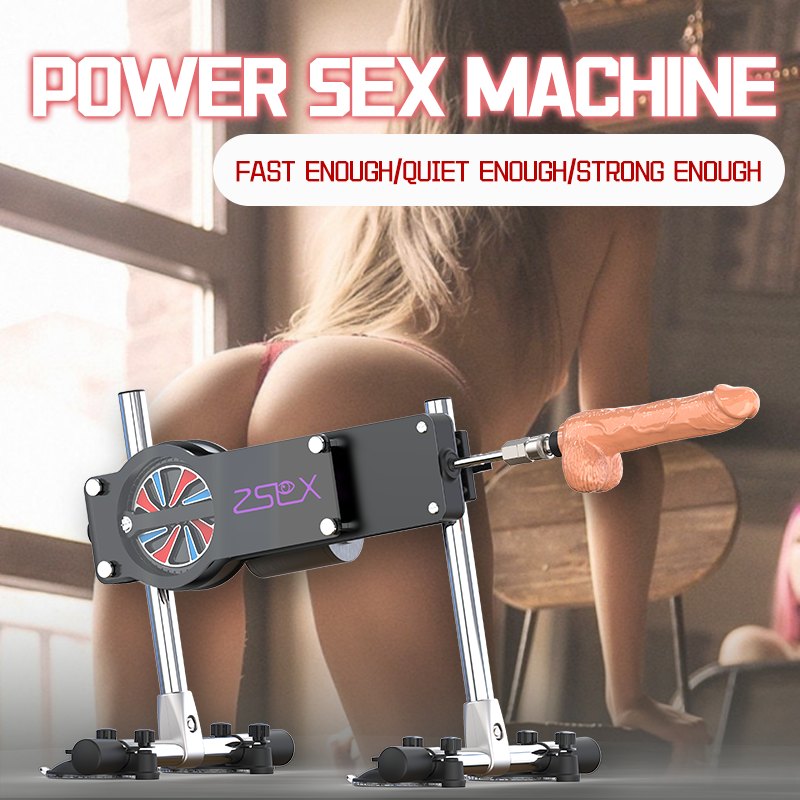 Black telescopic sex machine with dildo attachment, photo 5