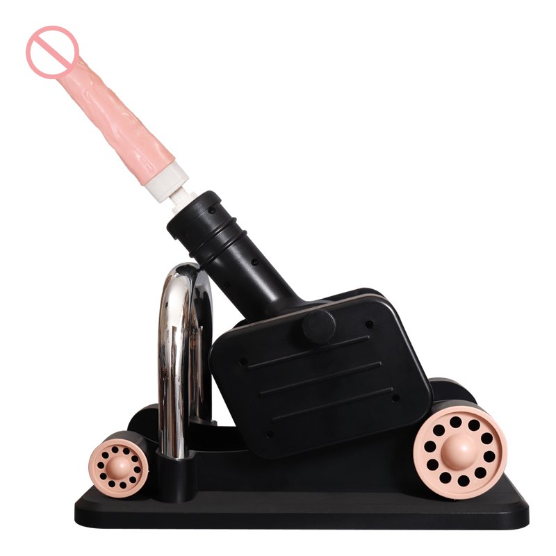 Black heated telescopic sex machine, photo 1