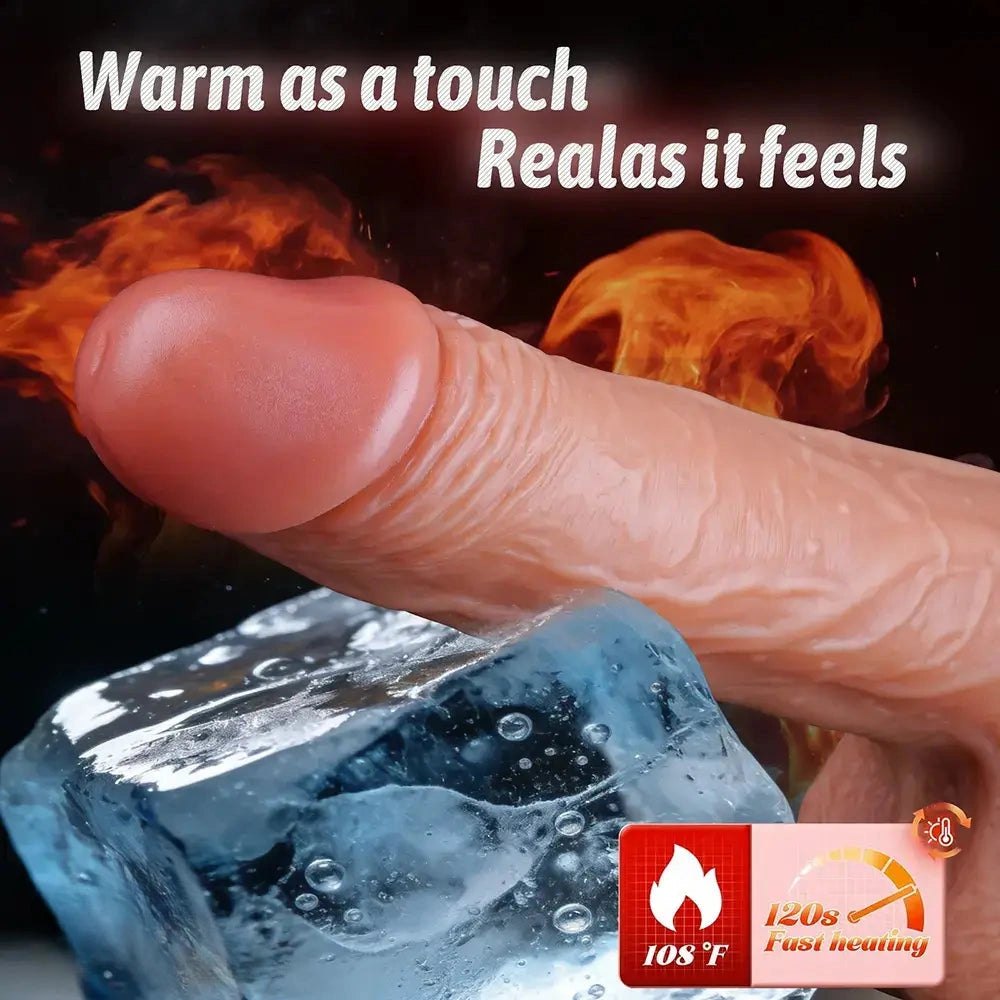 Flesh tone heated thrusting cock dildo, photo 5