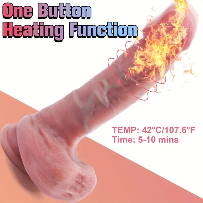 Tan realistic thrusting dildo with remote control, photo 4