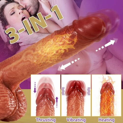 Flesh tone realistic silicone thrusting dildo, photo 4
