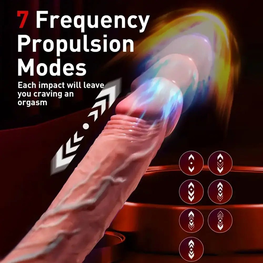 Flesh-tone vibrating thrusting dildo, photo 4
