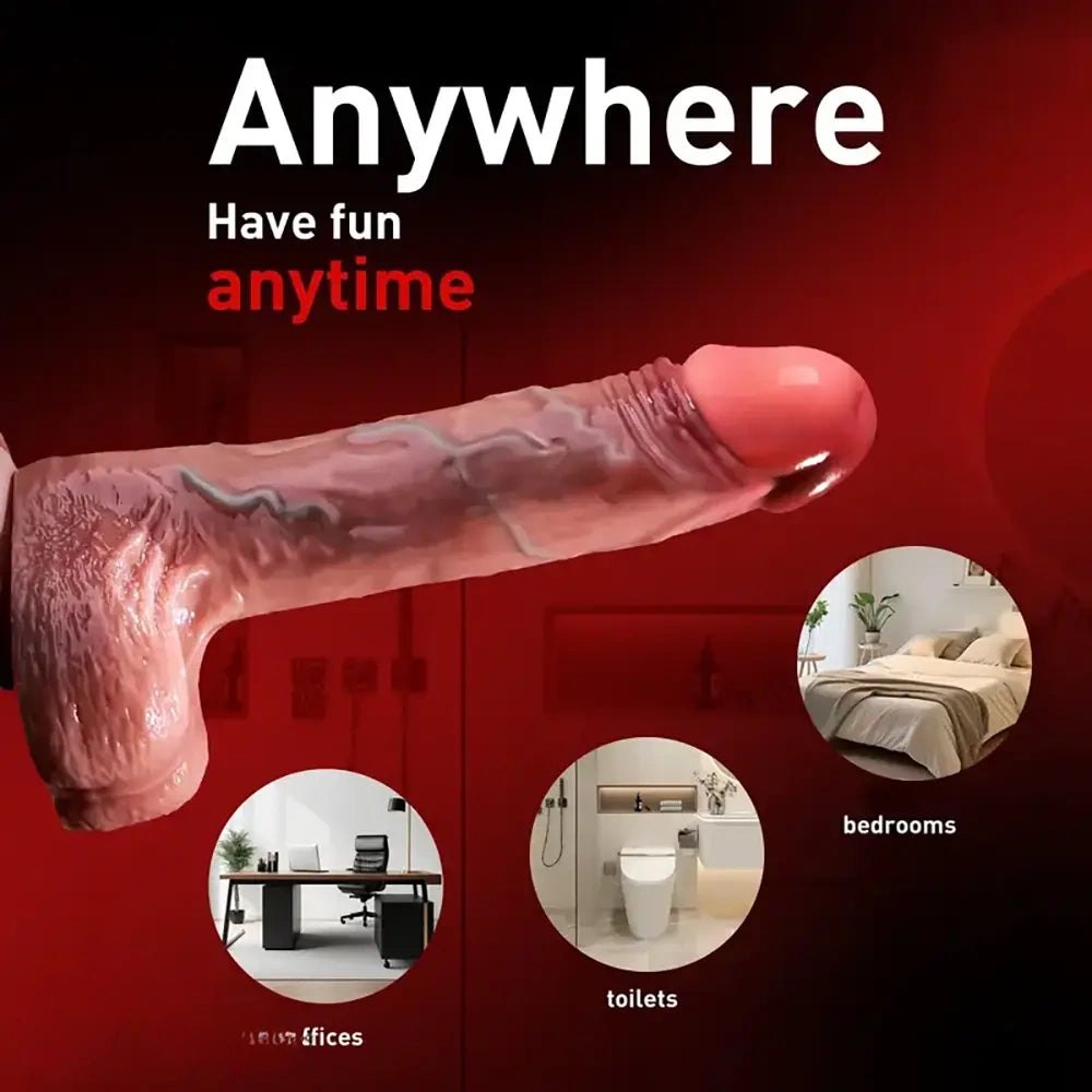 Flesh-tone vibrating thrusting dildo, photo 6