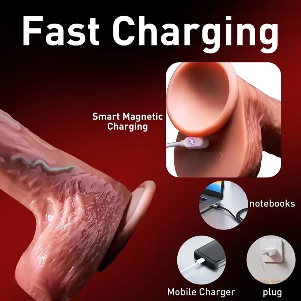 Flesh-tone vibrating thrusting dildo, photo 7