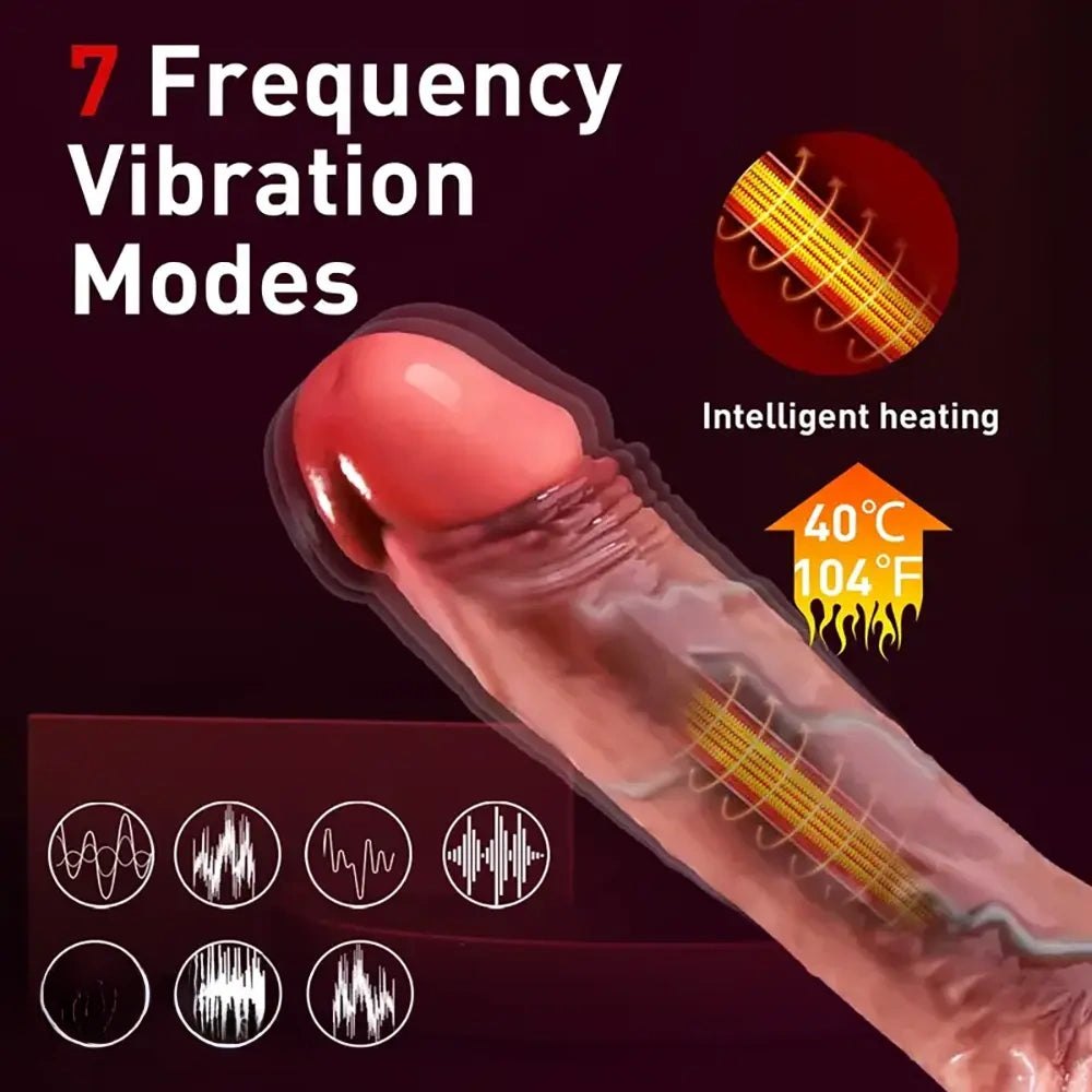 Flesh-tone vibrating thrusting dildo, photo 8