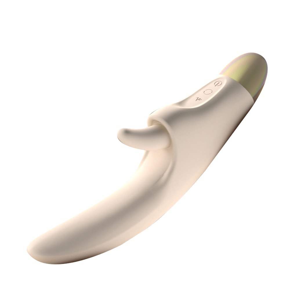 White heated tongue-licking g-spot vibrator, photo 1