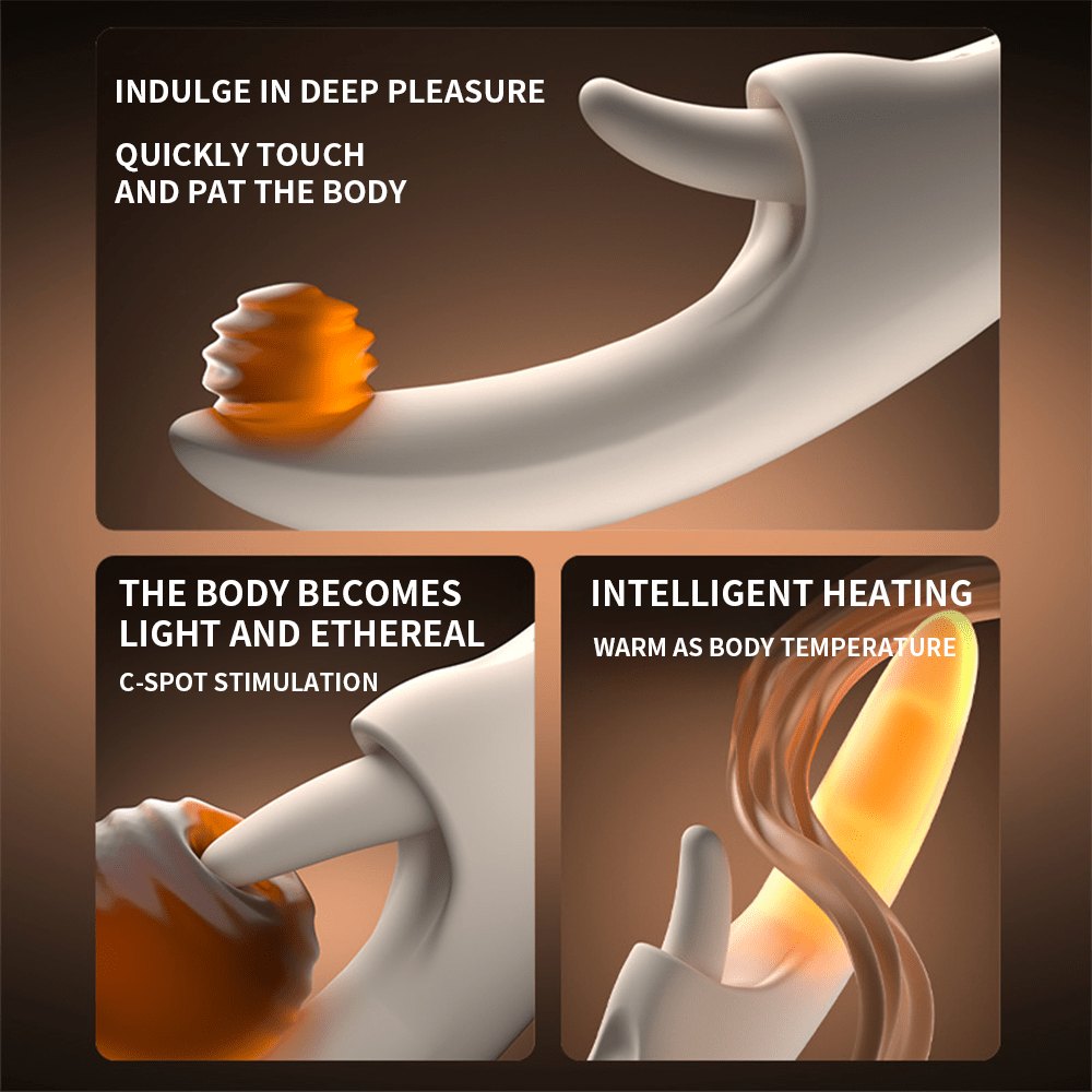 White heated tongue-licking g-spot vibrator, photo 2