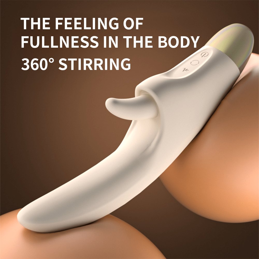 White heated tongue-licking g-spot vibrator, photo 4