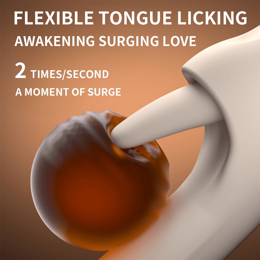 White heated tongue-licking g-spot vibrator, photo 6