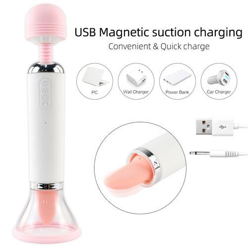 Pink tongue wand vibrator, photo 7