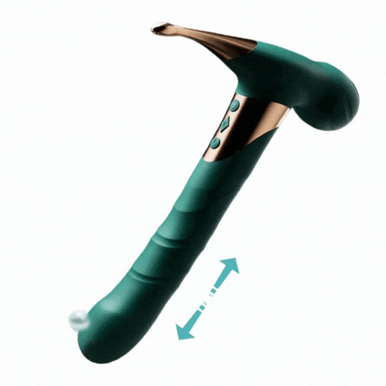 Green silicone rabbit vibrator, photo 1