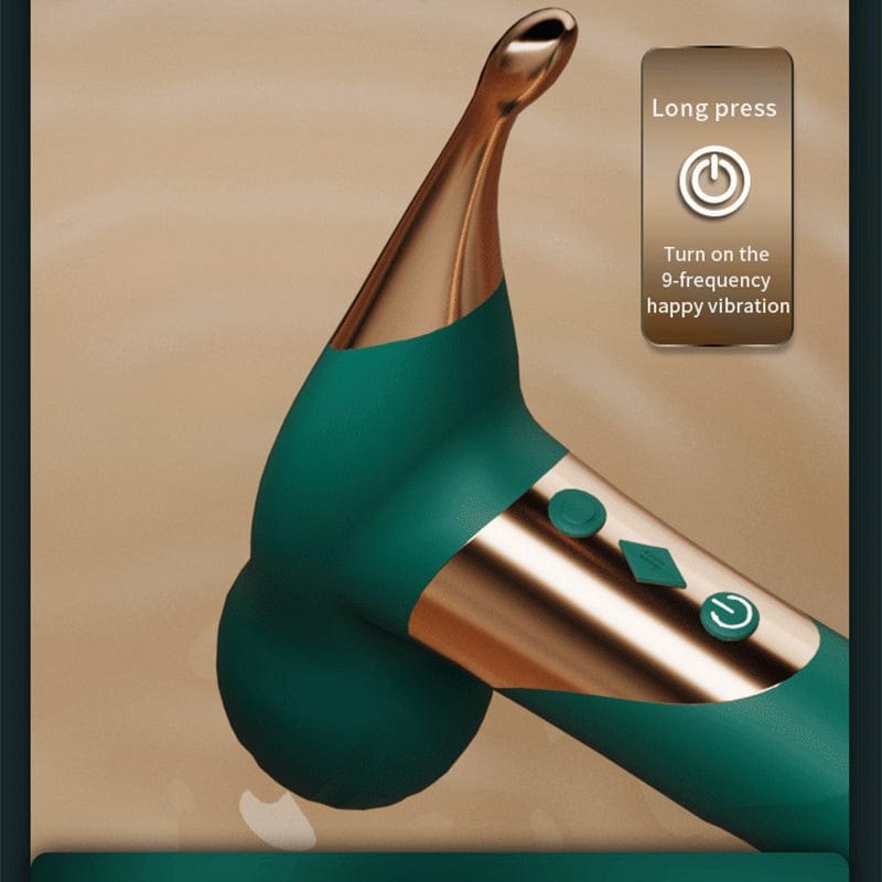 Green silicone rabbit vibrator, photo 6