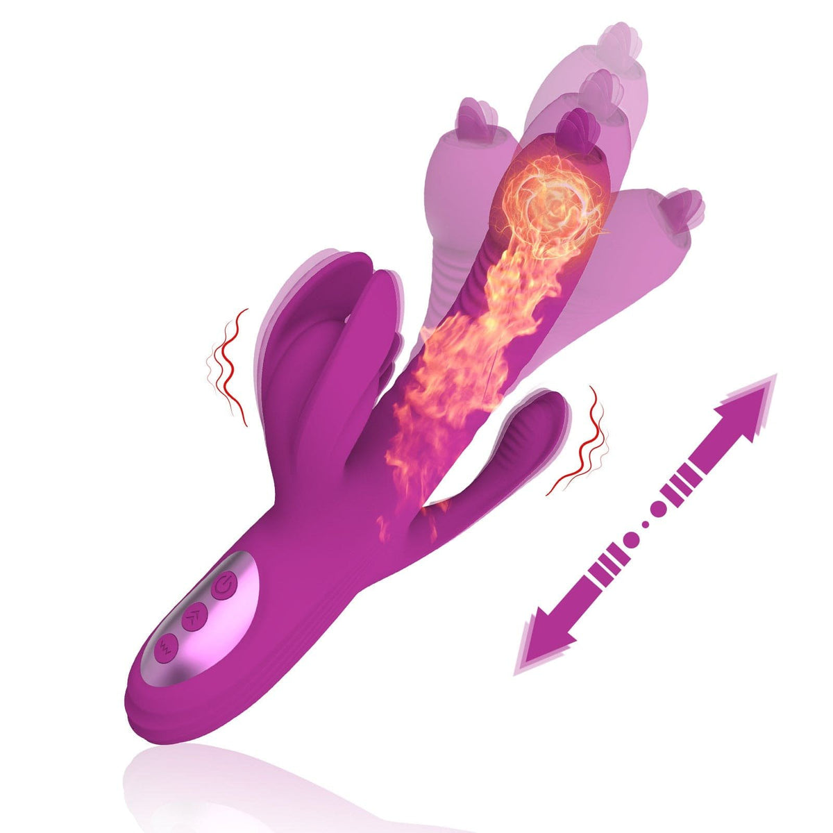 Purple heating rabbit tongue vibrator, photo 1